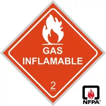 Rombos De Seguridad Gases Inflamables - Señal De 40cm 