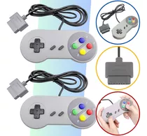 Kit 2 Controle Com Fio Compatível Super Nintendo Snes Jogos