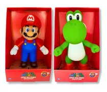 Bonecos Grandes Mario E Yoshi 23cm Coleção Super Mario Bros