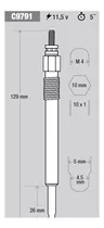 Calentador Land Rover 2.5d 129/26mm Discovery S10 Blazer Kes