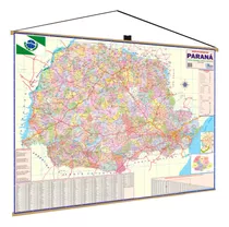 Mapa Estado Do Paraná Politico Geográfico Banner Poster