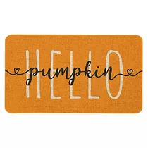 Tapete De Puerta  Hello Pumpkin  Divertido Texto Interi...