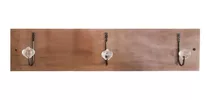 Perchero Colgador Pared Madera Nativa Raulí 3 Ganchos 49 Cm