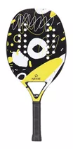 Raquete Beach Tennis Tecnológica Fibra Carbono Profissional Cor Preto/amarelo