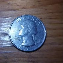 Moneda 25 Centavos De Estados Unidos De 1991