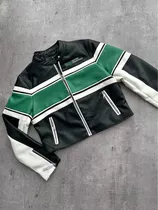 Campera Chaqueta Bomber Race Importada - Cuero Ecologico 101