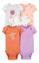 Carters Pack 5 Bodys Manga Corta Mujer