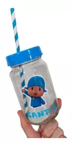 10 Frascos Vasos Pocoyo Souvenirs Personalizado Tapa Sorbete