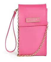 Guess Mini Cartera Morral Crossbody Wristlet Cely Fucsia Usa