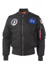 Campera Aviadora Gruesa Con Sellos Abrigada De Invierno Nasa