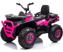 Cuatrimoto Moto Electrica Niño C/trol 5motor 4x4 Llanta Goma Color Fucsia