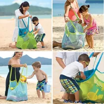 Bolsa, Bolsa, Bolso De Playa, Para Acampar, Juguetes De Baño Grandes, Color Verde, Diseño De Tela Lisa