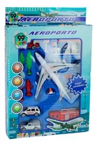 Kit Avião E Carrinho Com Acessórios Aeroporto