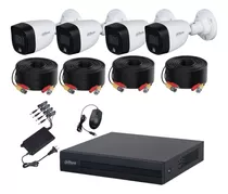 Dahua Kit De Video Vigilancia 4 Cámaras 2 Mp Full Color Con Accesorios Incluidos Circuito Cerrado Con Detección De Movimiento Y Cámaras De Seguridad Alta Resolución