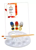  Kit De Pintura Para Niños, 2 Pinceles, 1 Cartón Telado.