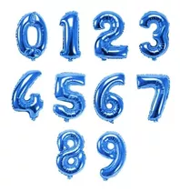 2 Unid Balão Numero 18 Pol Azul Metalizado 42-45 Cms Bexiga