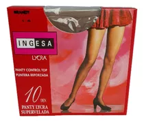 Medias Nylon 10 Den Ingesa Panty Lycra Tipo Faja Con Rombo