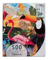 Quebra-cabeça 500 Peças Redondo Pássaros - Pais E Filhos Nf