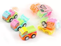 Kit 10 Mini Carros Puzzle Blocos Construção Festa Brinquedo