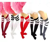 Calceta Media Over Knee Rayada Lolita Moda Japonesa Remate