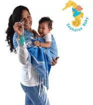 Bandolera Sea Blue  Portabebe De Argollas Fular  Rebozo