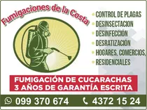 Fumigacion De Cucarachas, Control De Plagas, Desinfecciones 