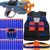 Kit Arma Rifle Nerf + Colete + Acessórios + 60 Dardos - Mod3