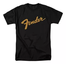 Remera Fender Logo Dorado Algodón Premium