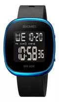 Reloj Chrono Digital Skmei 1843 Negro - Azul 3 Atm Unisex 