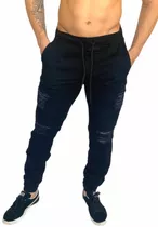 Calça Jeans Jogger Sarja Masculina Slim Fit C/ Elastano
