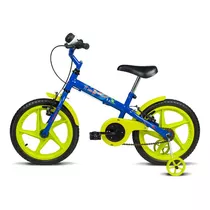 Bicicleta Pra Criança Com Rodinha Azul Nathor Aro 16 Bike   