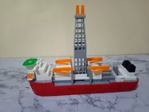 Miniatura Navio Sonda Petróleo Norbe Ix 1:800 + Suporte