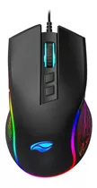 Mouse Gamer 12800 Dpi Usb Led Rgb Macho 7 Botões Black