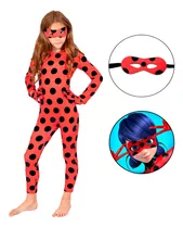 Fantasia Ladybug Infantil Festa Joaninha Luxo + Mascara