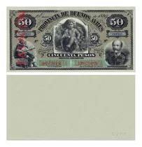 Billete 50 Peso Moneda Corriente Bs As 1869 - Copia 490s