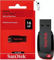 Pendrive Sandisk Blade 16gb Preto E Vermelho  2.0 Promoção