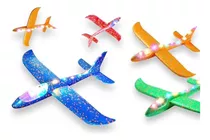 10 Avión Aviones De Plumavit Con Luces Colores Surtidos 