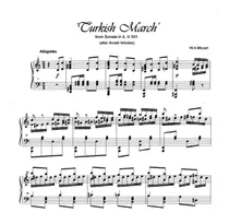 Partitura De Mozart  Marcha Turca * Partitura Para Piano 