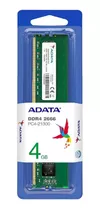 Memória Adata 4gb Ddr4 2666 Mhz U-dimm Ad4u26664g19-bgn