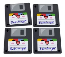 Jogo De Porta Copos Floppy Disk Disquetes Bebidas.zip 4 Peça