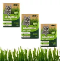 Kit 3 Graminhas Gatos Zoe Pet Eliminação De Pelos E Digestão