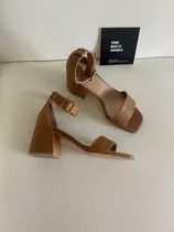 Sandalias Zapatos Mujer Elegante Taco Bajo Fiesta Dama
