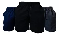 Kit 03 Shorts Tactel Masculino Com 3 Bolsos Treino Academia