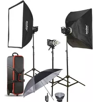 Studio Flash Monolight (kit De 3 Luces) Godox Ms200-d