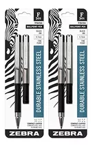 Bolígrafo - 4 Zebra F-301 Compact Ballpoint Pens (2 Packs Of