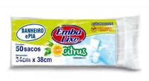 Saco De Lixo Para Pia E Banheiro Com 50 Unidades Perfumado Cor Branco