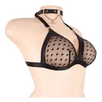 Bralette Con Collar Sexy De Mesh Transparente Juli Sensual