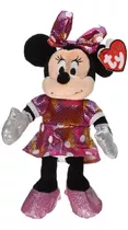 Brinquedo Pelucia Ty Beanies Minnie Vestido Rosa 3718