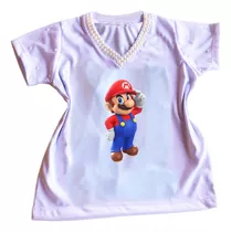 Camiseta Camisa Personalizada Infantil Do Super Mario Mod32