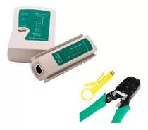 Combo Crimpeadora + Pelacable + Tester De Red Utp Rj45 